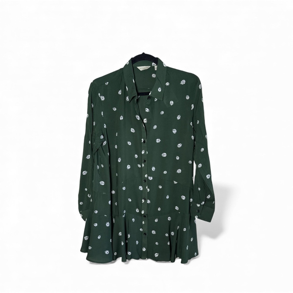 NWT Anthropologie 11.1.Tylho‎  Ladybug Tunic Top Forest Green Size Small $98